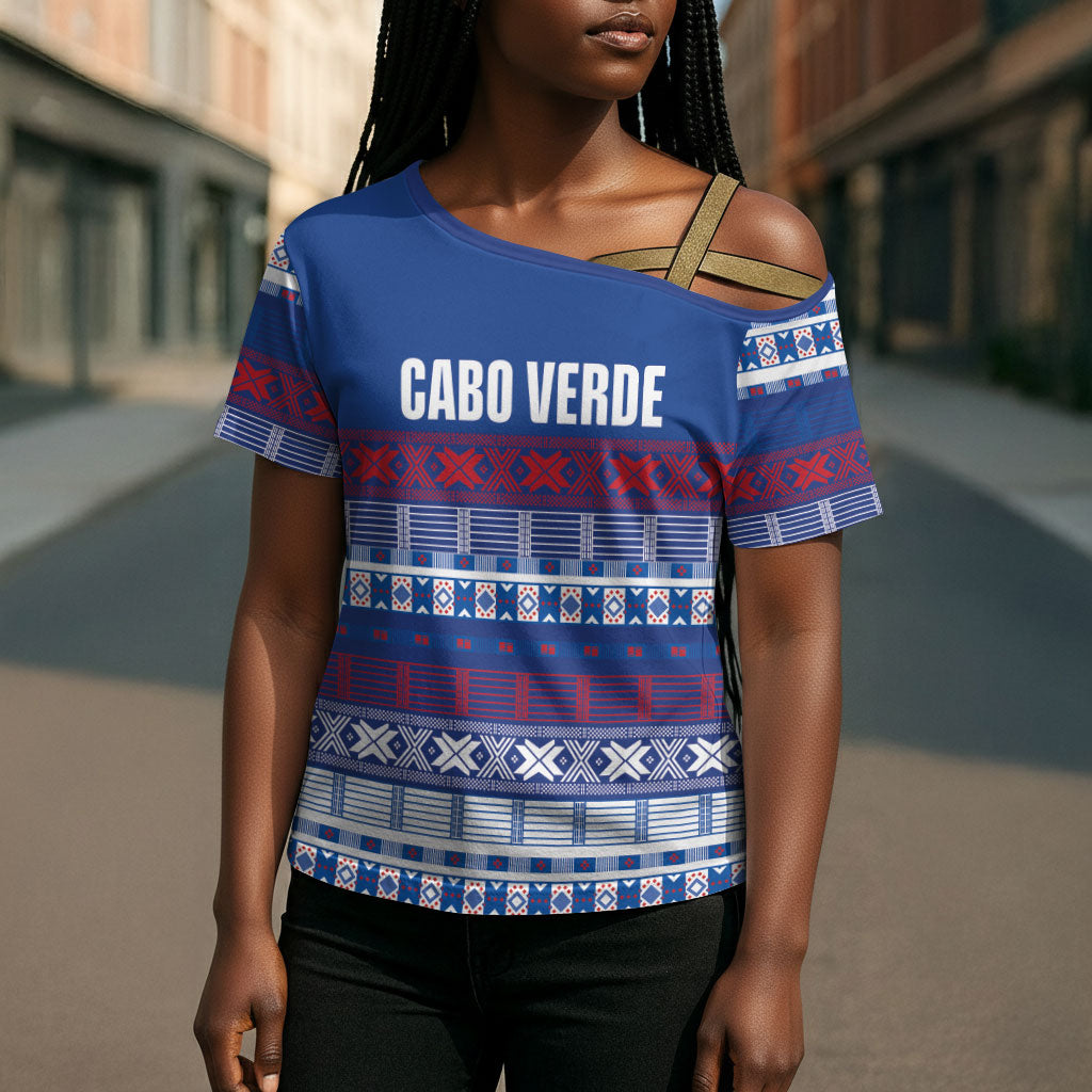 Pano De Terra Motifs Cabo Verde Cross Shoulder Shirt Flag Color