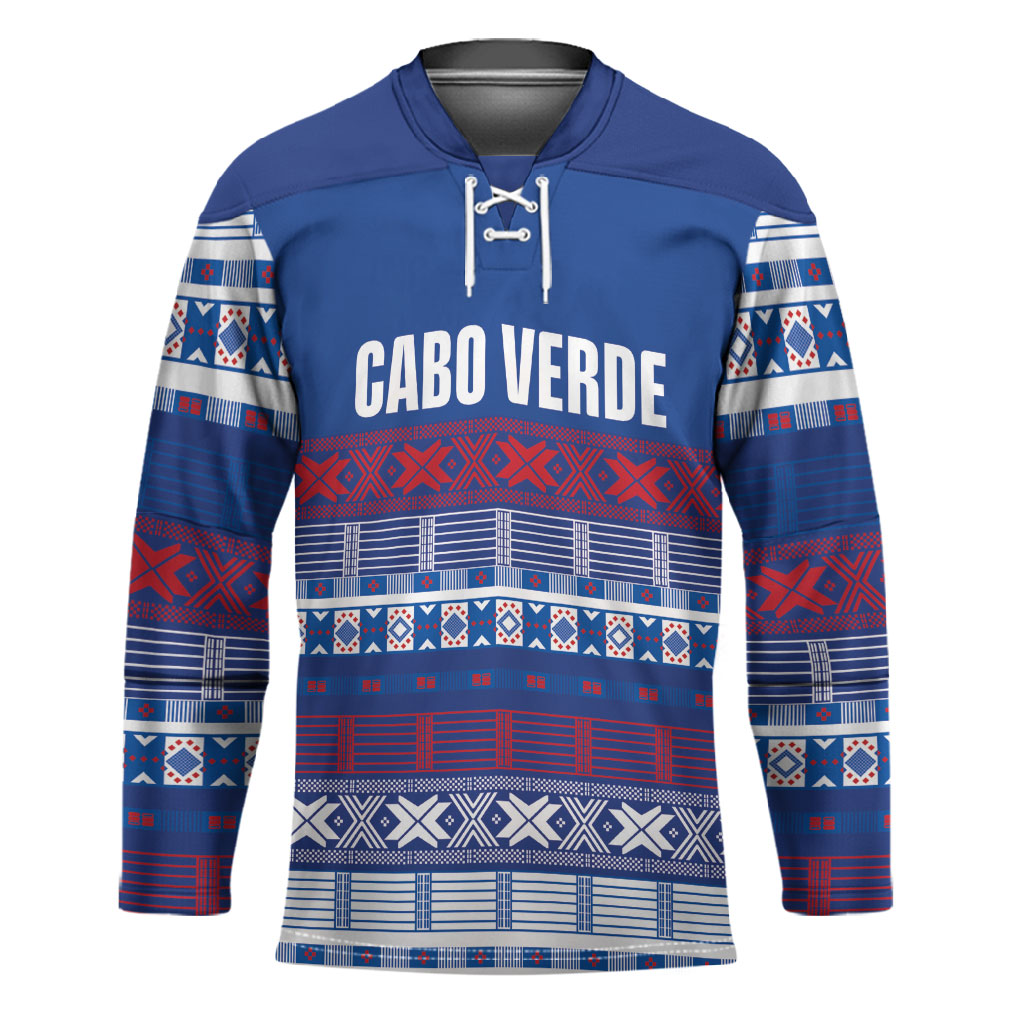 Pano De Terra Motifs Cabo Verde Hockey Jersey Flag Color