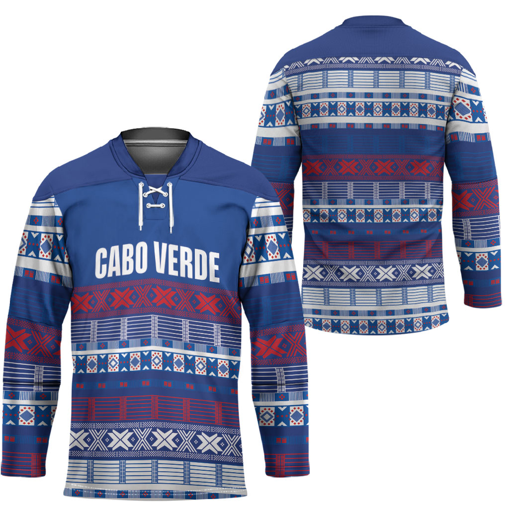 Pano De Terra Motifs Cabo Verde Hockey Jersey Flag Color