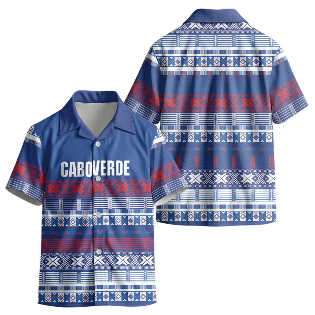 Pano De Terra Motifs Cabo Verde Kid Hawaiian Shirt Flag Color