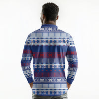 Pano De Terra Motifs Cabo Verde Long Sleeve Polo Shirt Flag Color