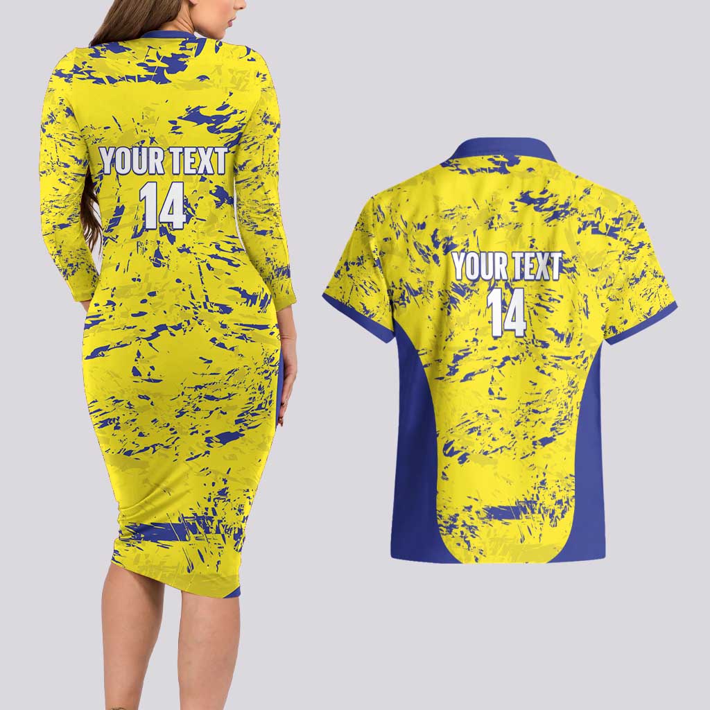 Defence Force Trinidad and Tobago Football Custom Couples Matching Long Sleeve Bodycon Dress and Hawaiian Shirt Go Teteron Boy Grunge Vibe - Wonder Print Shop