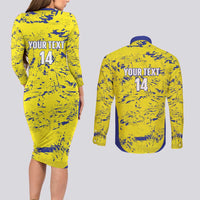 Defence Force Trinidad and Tobago Football Custom Couples Matching Long Sleeve Bodycon Dress and Long Sleeve Button Shirt Go Teteron Boy Grunge Vibe - Wonder Print Shop