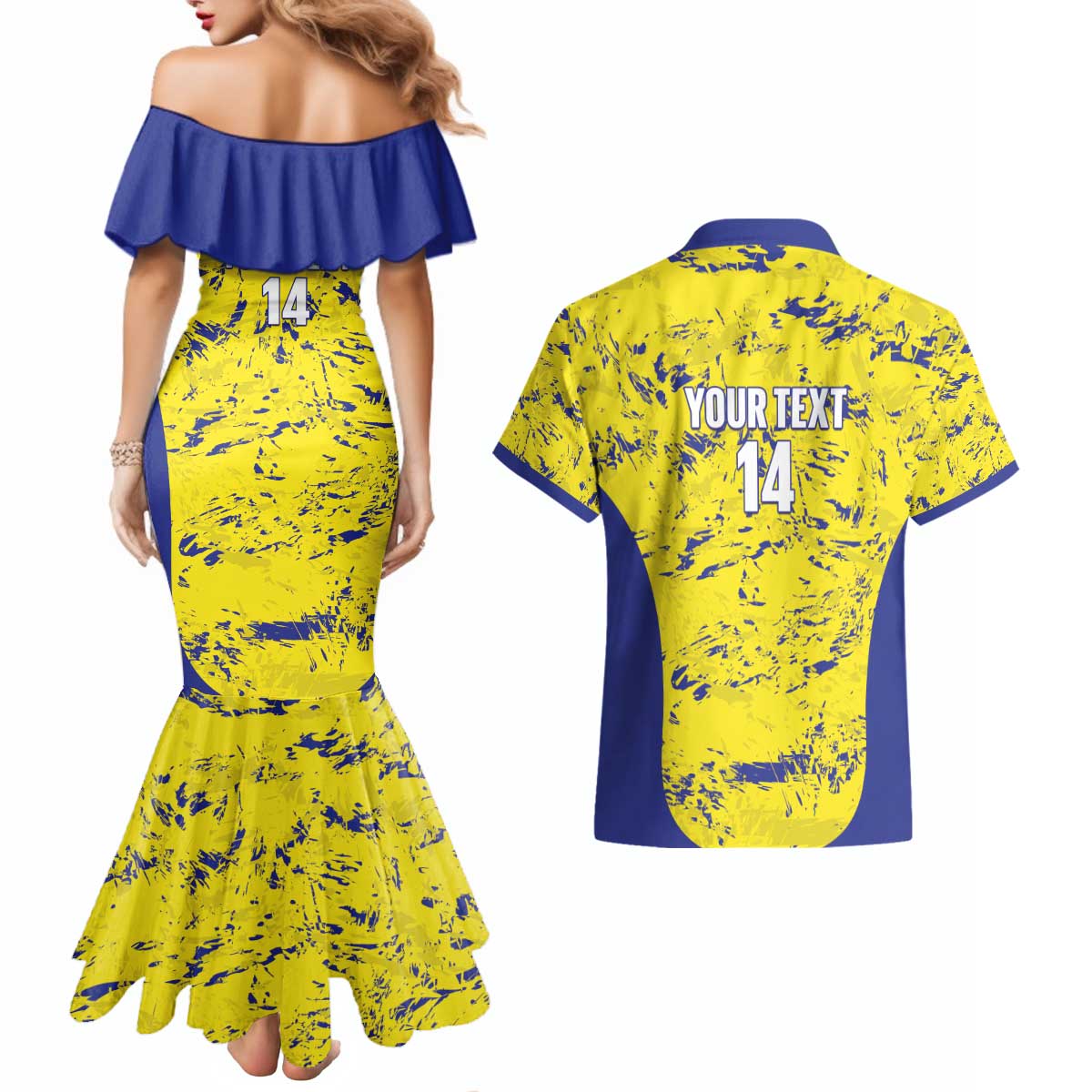 Defence Force Trinidad and Tobago Football Custom Couples Matching Mermaid Dress and Hawaiian Shirt Go Teteron Boy Grunge Vibe - Wonder Print Shop