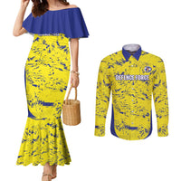 Defence Force Trinidad and Tobago Football Custom Couples Matching Mermaid Dress and Long Sleeve Button Shirt Go Teteron Boy Grunge Vibe - Wonder Print Shop