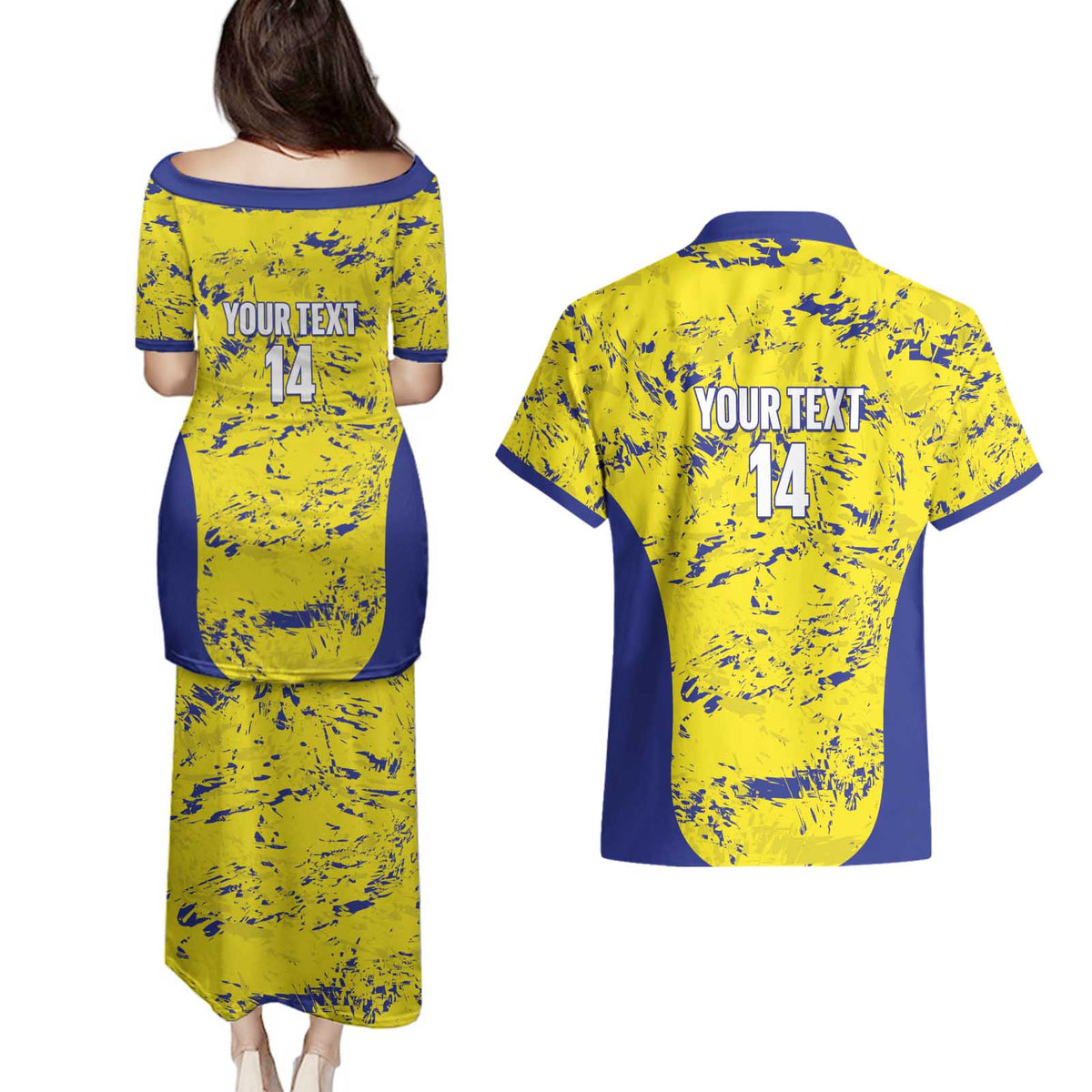 Defence Force Trinidad and Tobago Football Custom Couples Matching Puletasi and Hawaiian Shirt Go Teteron Boy Grunge Vibe - Wonder Print Shop