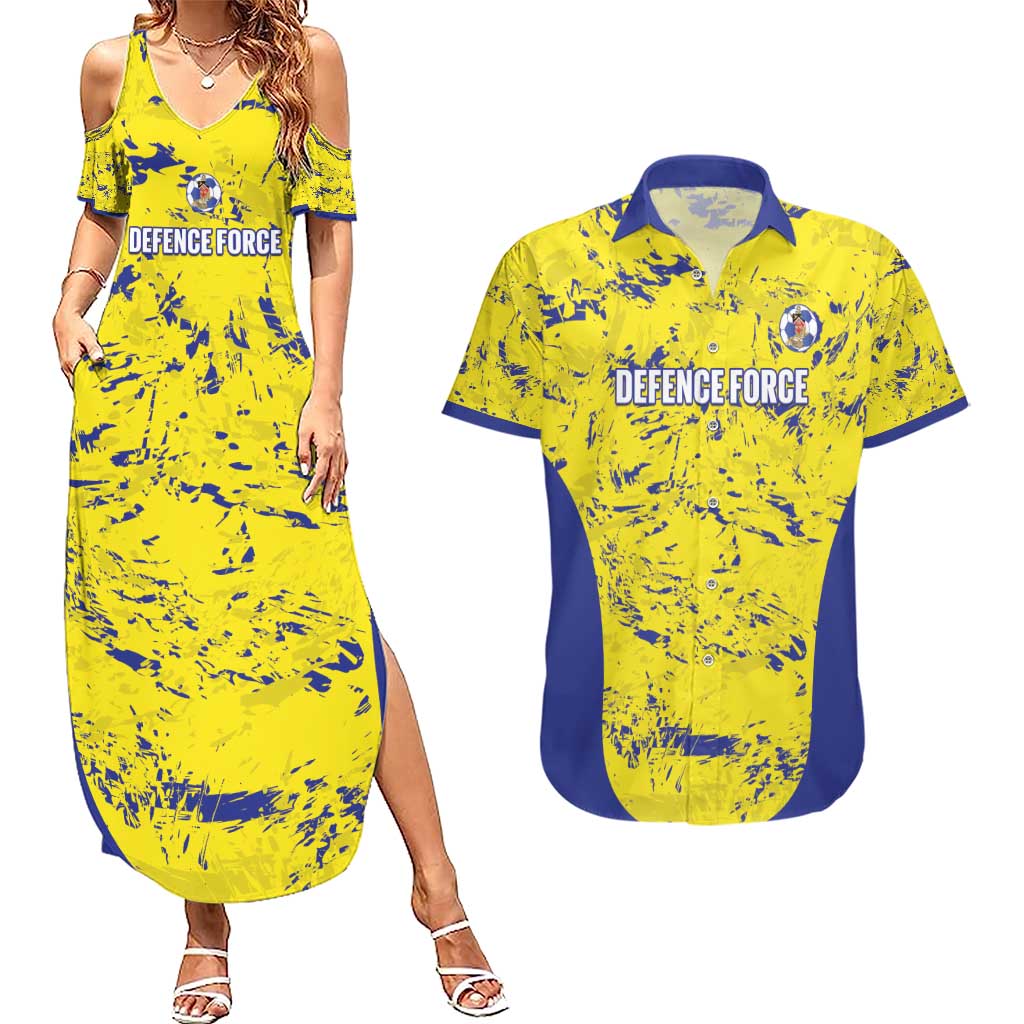 Defence Force Trinidad and Tobago Football Custom Couples Matching Summer Maxi Dress and Hawaiian Shirt Go Teteron Boy Grunge Vibe - Wonder Print Shop