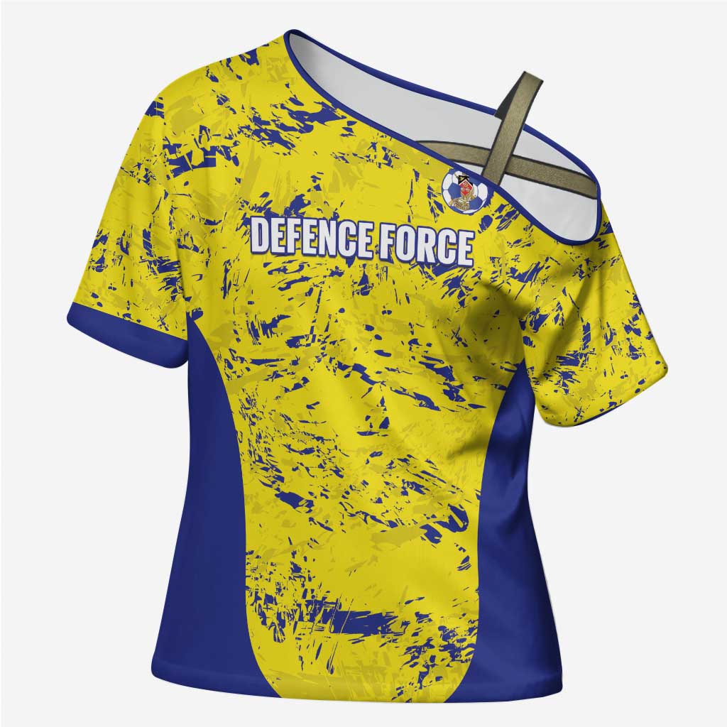 Defence Force Trinidad and Tobago Football Custom Cross Shoulder Shirt Go Teteron Boy Grunge Vibe - Wonder Print Shop