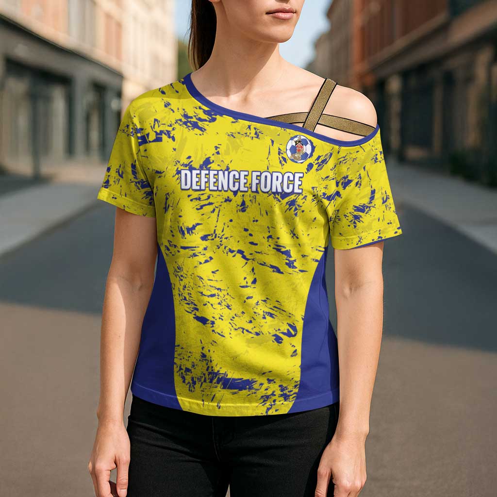 Defence Force Trinidad and Tobago Football Custom Cross Shoulder Shirt Go Teteron Boy Grunge Vibe - Wonder Print Shop