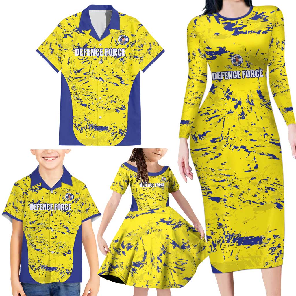 Defence Force Trinidad and Tobago Football Custom Family Matching Long Sleeve Bodycon Dress and Hawaiian Shirt Go Teteron Boy Grunge Vibe - Wonder Print Shop