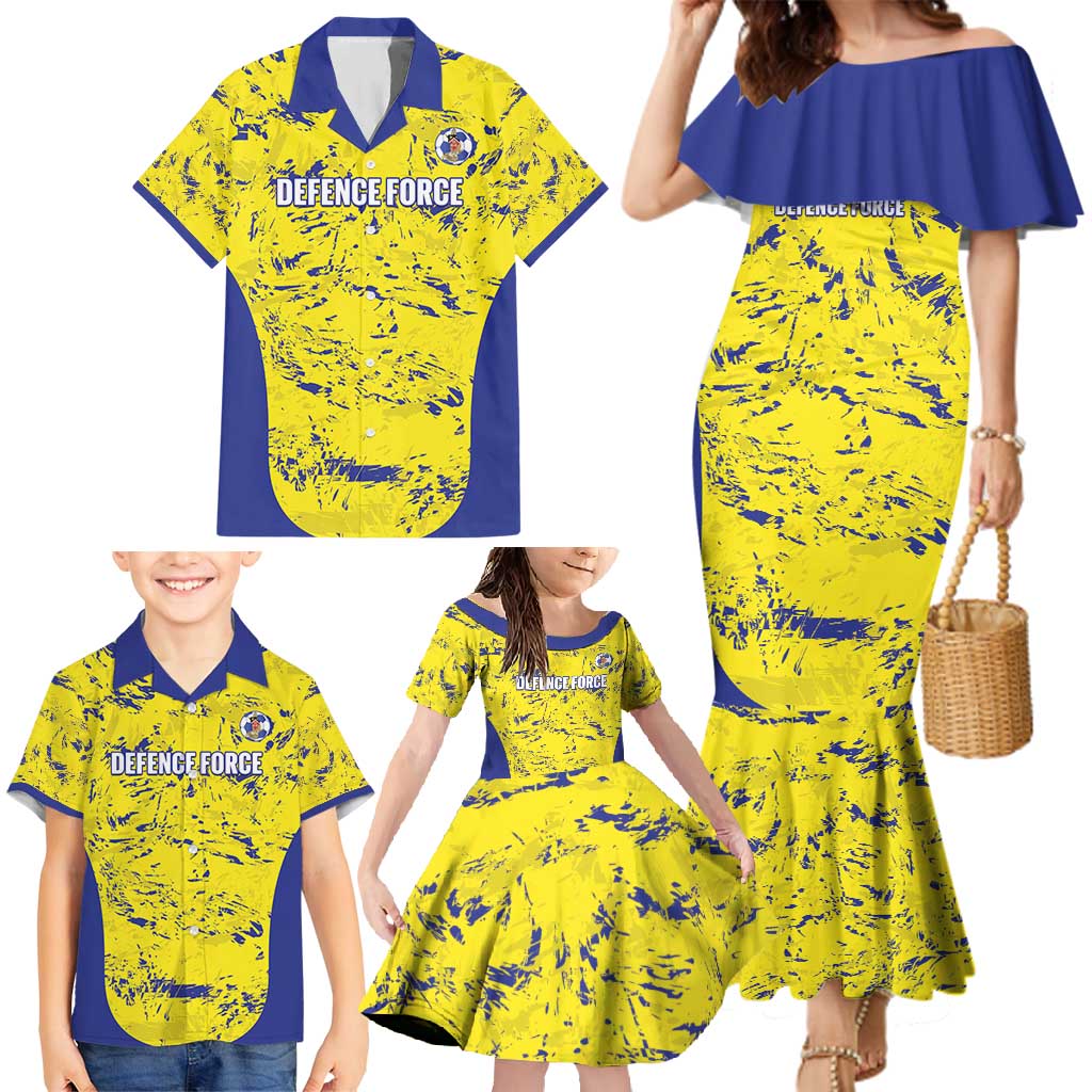 Defence Force Trinidad and Tobago Football Custom Family Matching Mermaid Dress and Hawaiian Shirt Go Teteron Boy Grunge Vibe - Wonder Print Shop