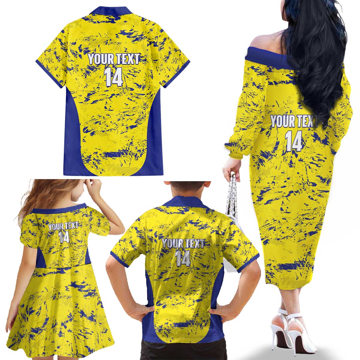 Defence Force Trinidad and Tobago Football Custom Family Matching Off The Shoulder Long Sleeve Dress and Hawaiian Shirt Go Teteron Boy Grunge Vibe - Wonder Print Shop