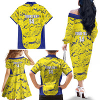 Defence Force Trinidad and Tobago Football Custom Family Matching Off The Shoulder Long Sleeve Dress and Hawaiian Shirt Go Teteron Boy Grunge Vibe - Wonder Print Shop