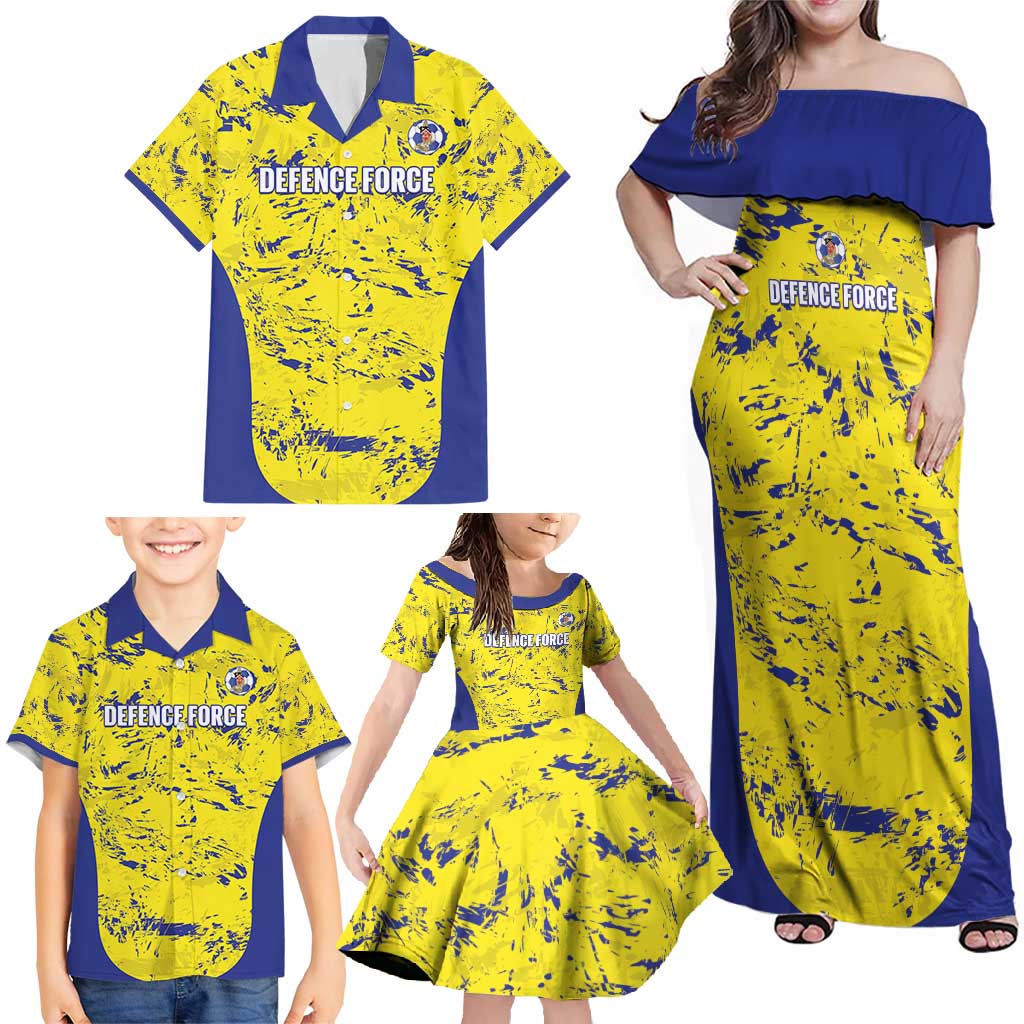 Defence Force Trinidad and Tobago Football Custom Family Matching Off Shoulder Maxi Dress and Hawaiian Shirt Go Teteron Boy Grunge Vibe - Wonder Print Shop