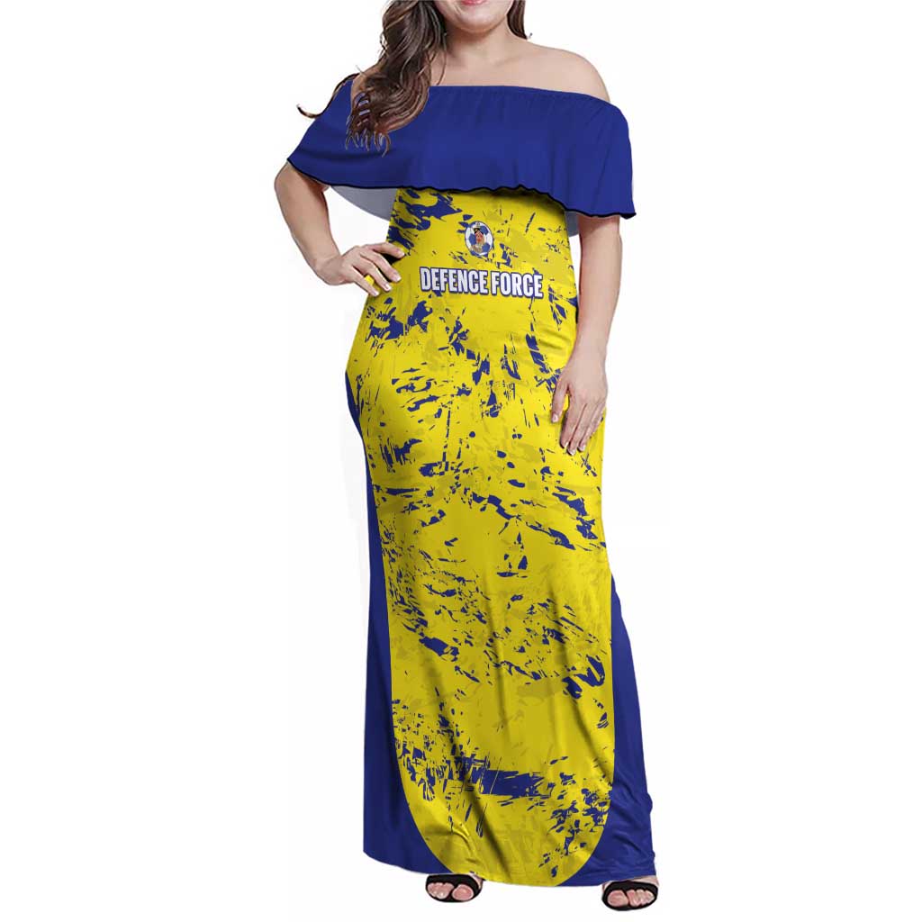 Defence Force Trinidad and Tobago Football Custom Family Matching Off Shoulder Maxi Dress and Hawaiian Shirt Go Teteron Boy Grunge Vibe - Wonder Print Shop