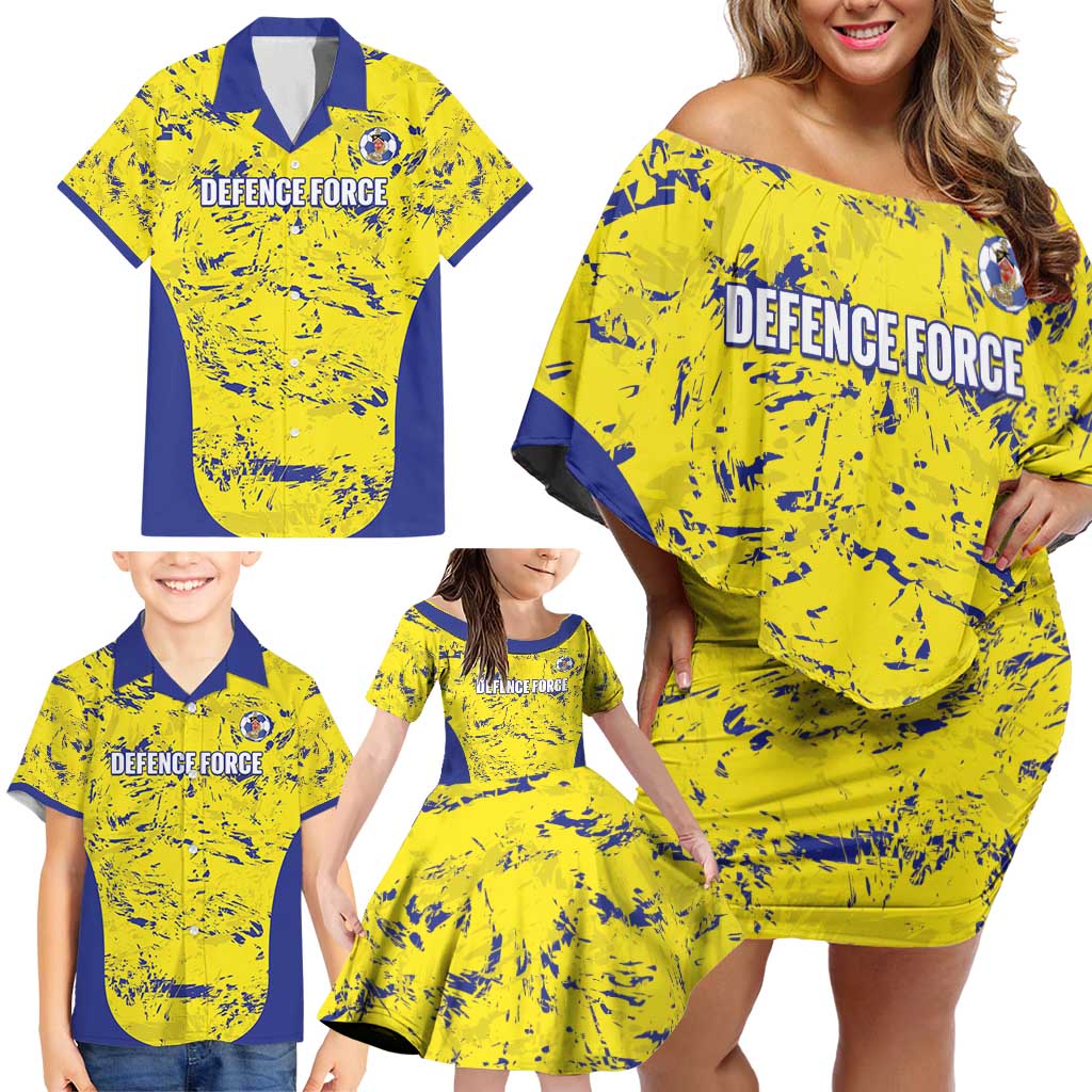 Defence Force Trinidad and Tobago Football Custom Family Matching Off Shoulder Short Dress and Hawaiian Shirt Go Teteron Boy Grunge Vibe - Wonder Print Shop