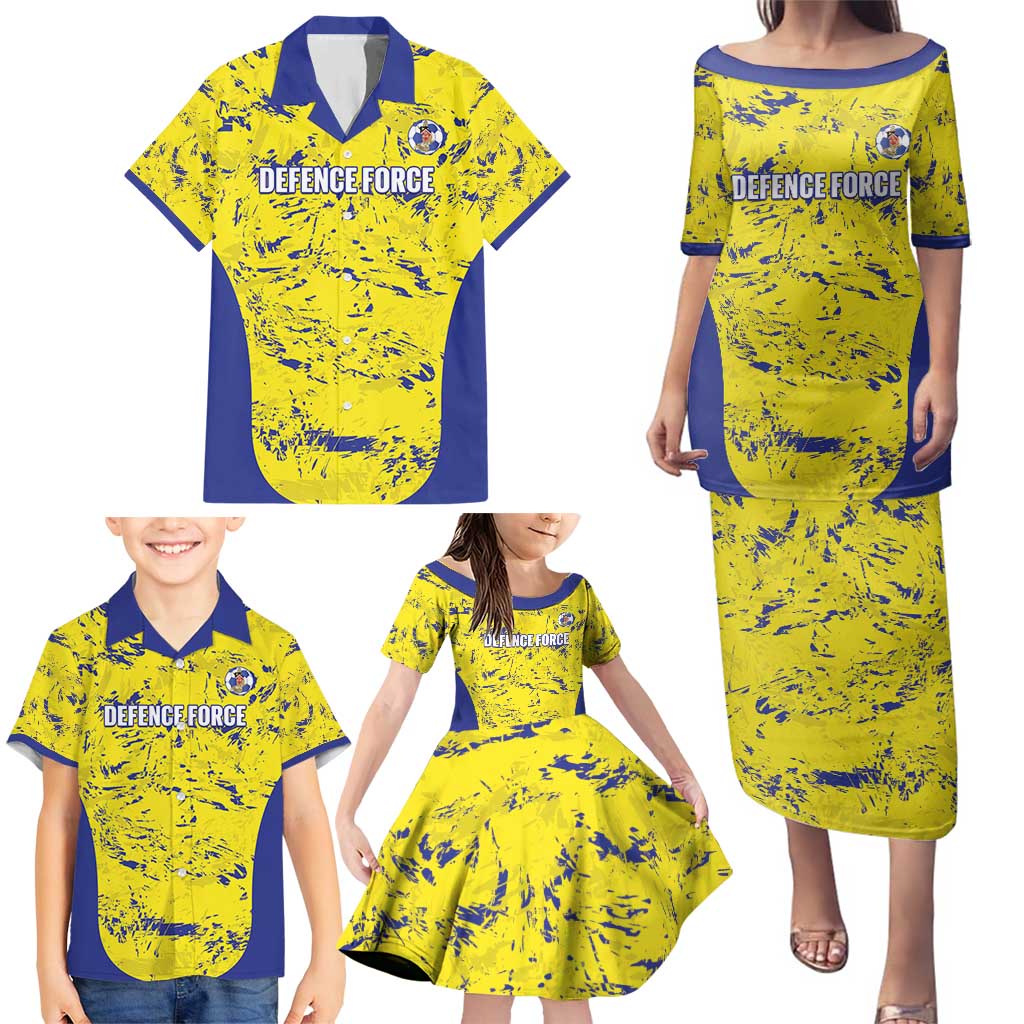 Defence Force Trinidad and Tobago Football Custom Family Matching Puletasi and Hawaiian Shirt Go Teteron Boy Grunge Vibe - Wonder Print Shop
