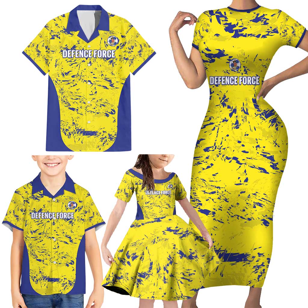 Defence Force Trinidad and Tobago Football Custom Family Matching Short Sleeve Bodycon Dress and Hawaiian Shirt Go Teteron Boy Grunge Vibe - Wonder Print Shop