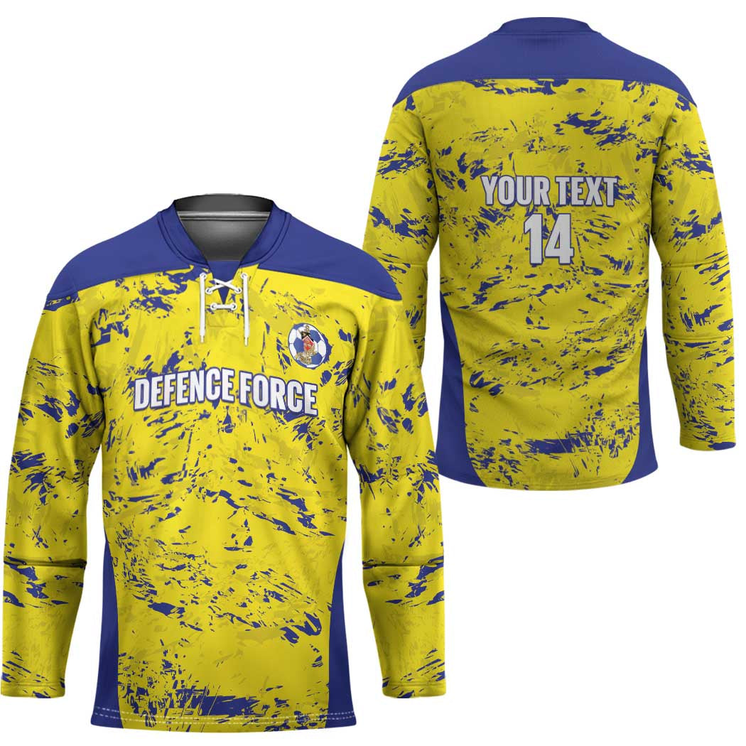 Defence Force Trinidad and Tobago Football Custom Hockey Jersey Go Teteron Boy Grunge Vibe - Wonder Print Shop