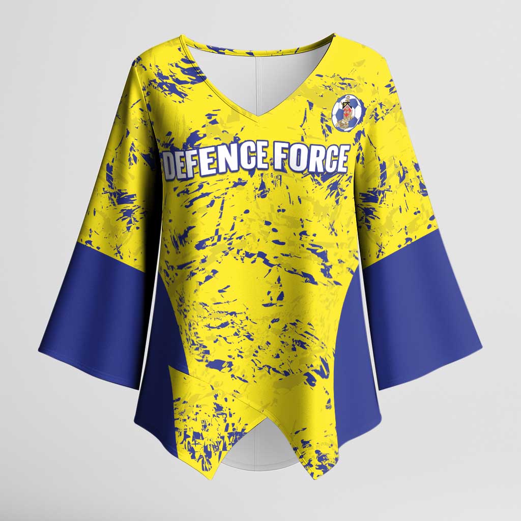 Defence Force Trinidad and Tobago Football Custom Kimono Sleeve Blouse Go Teteron Boy Grunge Vibe - Wonder Print Shop