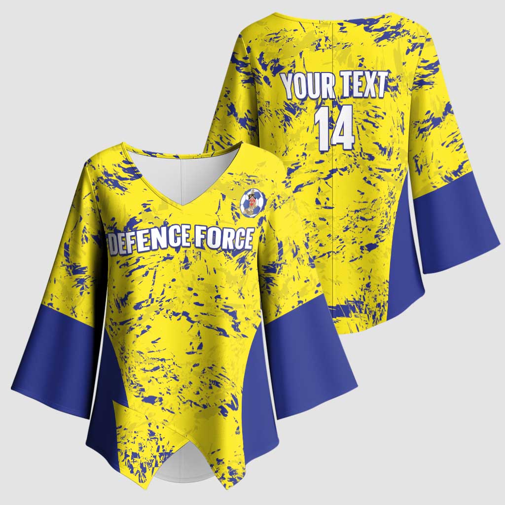 Defence Force Trinidad and Tobago Football Custom Kimono Sleeve Blouse Go Teteron Boy Grunge Vibe - Wonder Print Shop