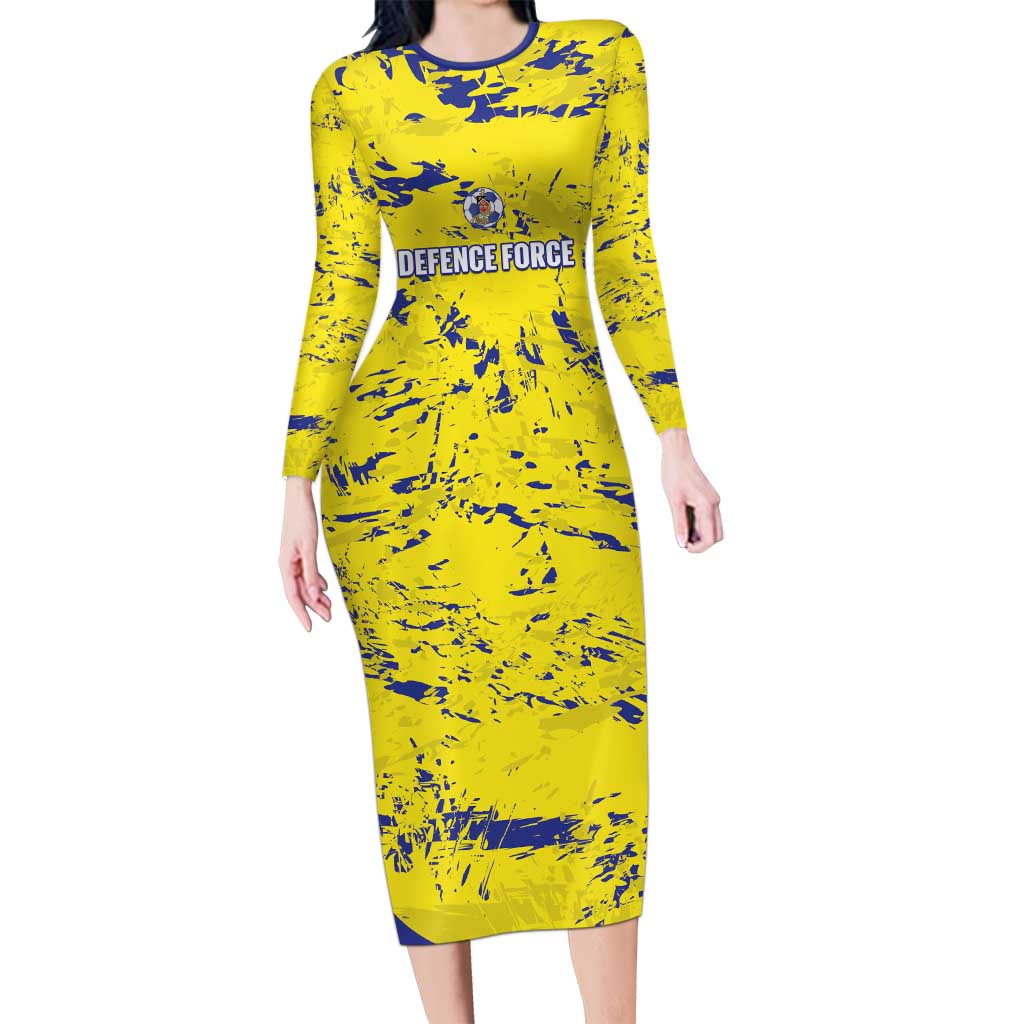 Defence Force Trinidad and Tobago Football Custom Long Sleeve Bodycon Dress Go Teteron Boy Grunge Vibe - Wonder Print Shop