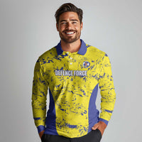 Defence Force Trinidad and Tobago Football Custom Long Sleeve Polo Shirt Go Teteron Boy Grunge Vibe - Wonder Print Shop