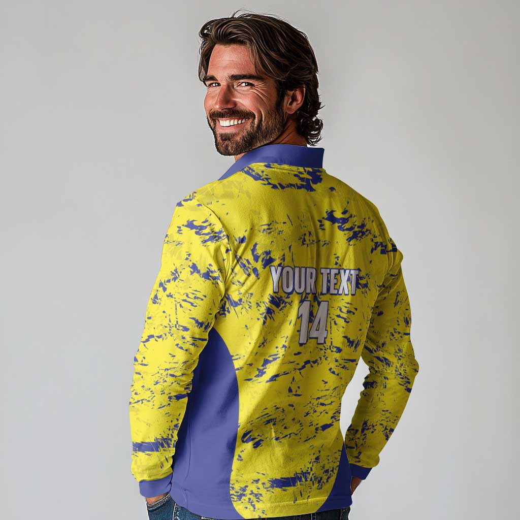 Defence Force Trinidad and Tobago Football Custom Long Sleeve Polo Shirt Go Teteron Boy Grunge Vibe - Wonder Print Shop