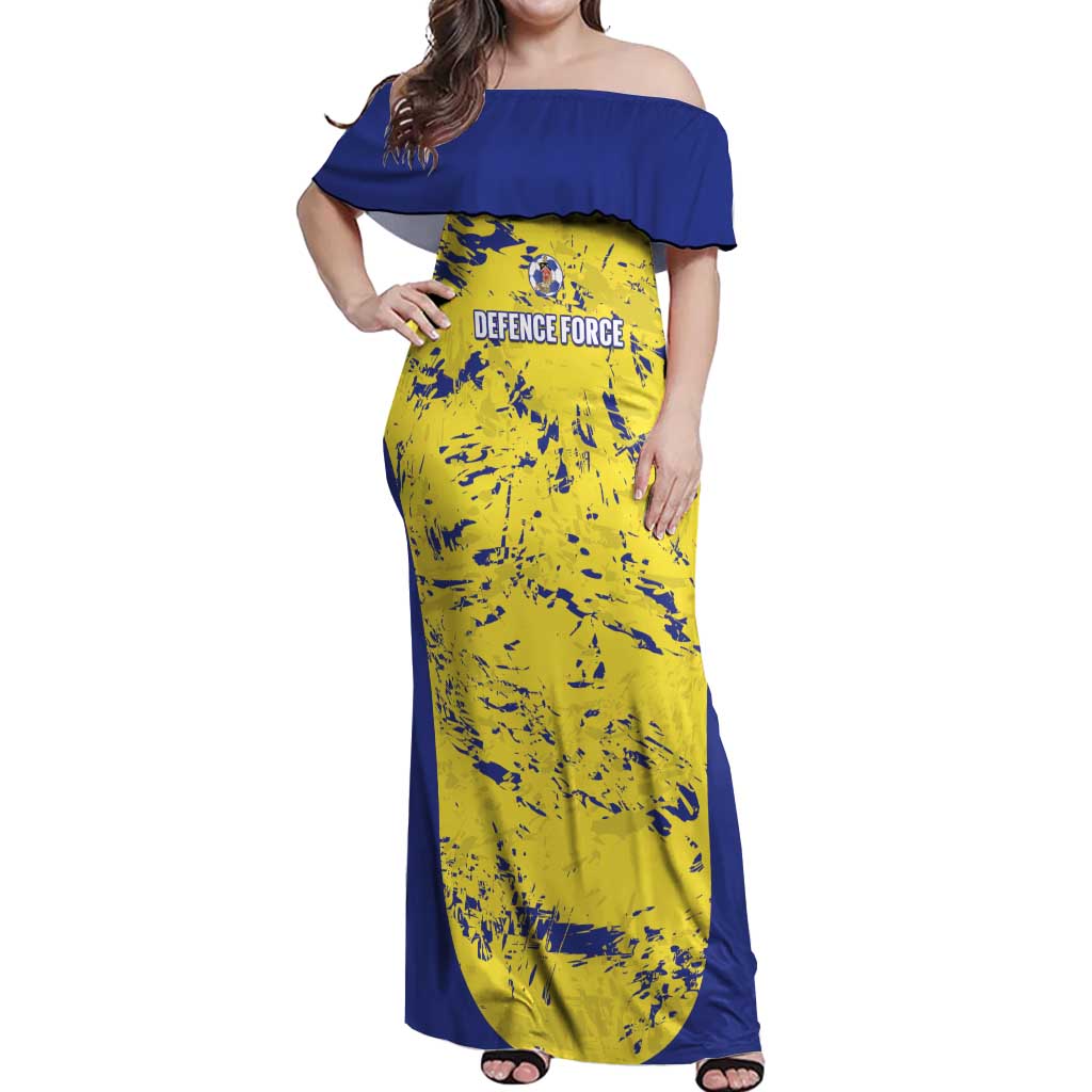 Defence Force Trinidad and Tobago Football Custom Off Shoulder Maxi Dress Go Teteron Boy Grunge Vibe - Wonder Print Shop