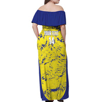 Defence Force Trinidad and Tobago Football Custom Off Shoulder Maxi Dress Go Teteron Boy Grunge Vibe - Wonder Print Shop
