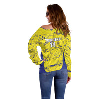 Defence Force Trinidad and Tobago Football Custom Off Shoulder Sweater Go Teteron Boy Grunge Vibe - Wonder Print Shop