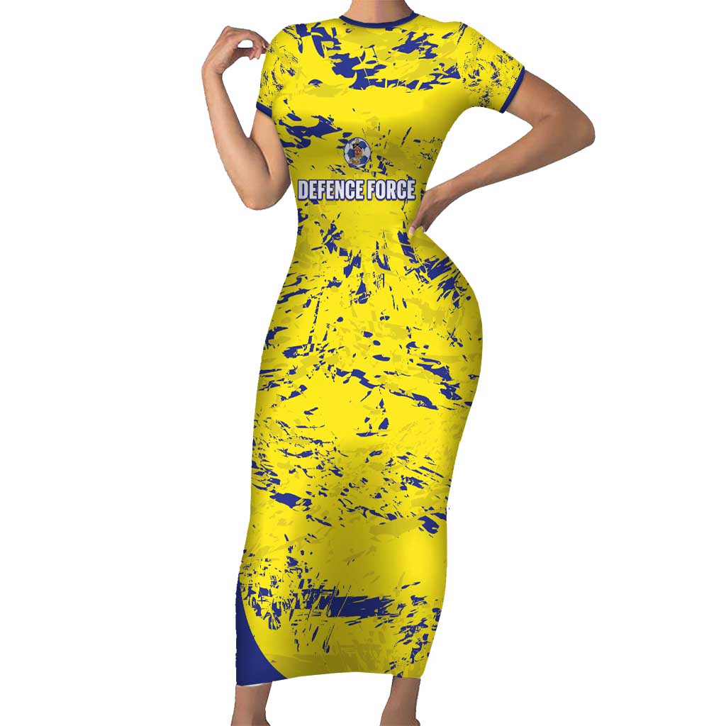 Defence Force Trinidad and Tobago Football Custom Short Sleeve Bodycon Dress Go Teteron Boy Grunge Vibe - Wonder Print Shop