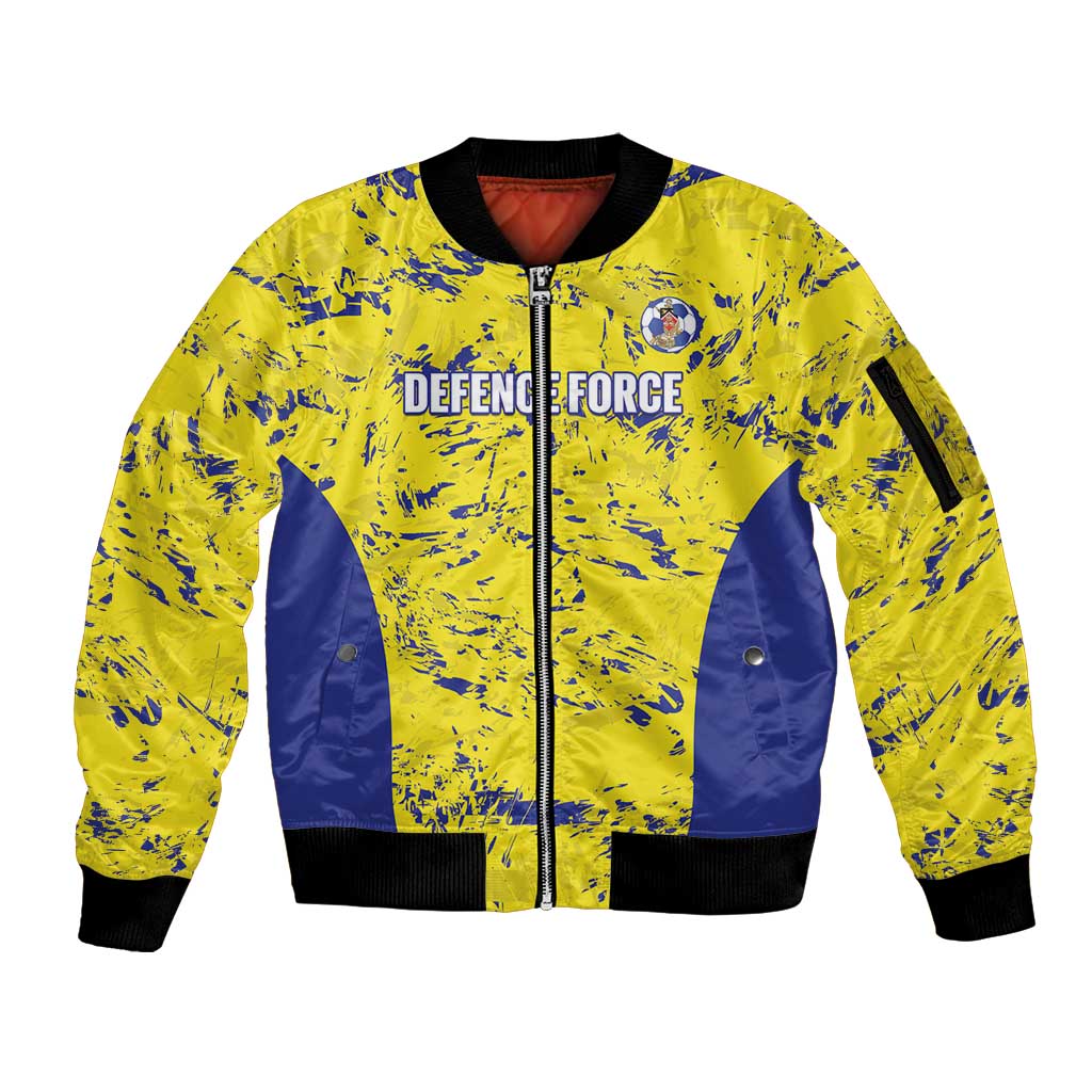 Defence Force Trinidad and Tobago Football Custom Sleeve Zip Bomber Jacket Go Teteron Boy Grunge Vibe - Wonder Print Shop