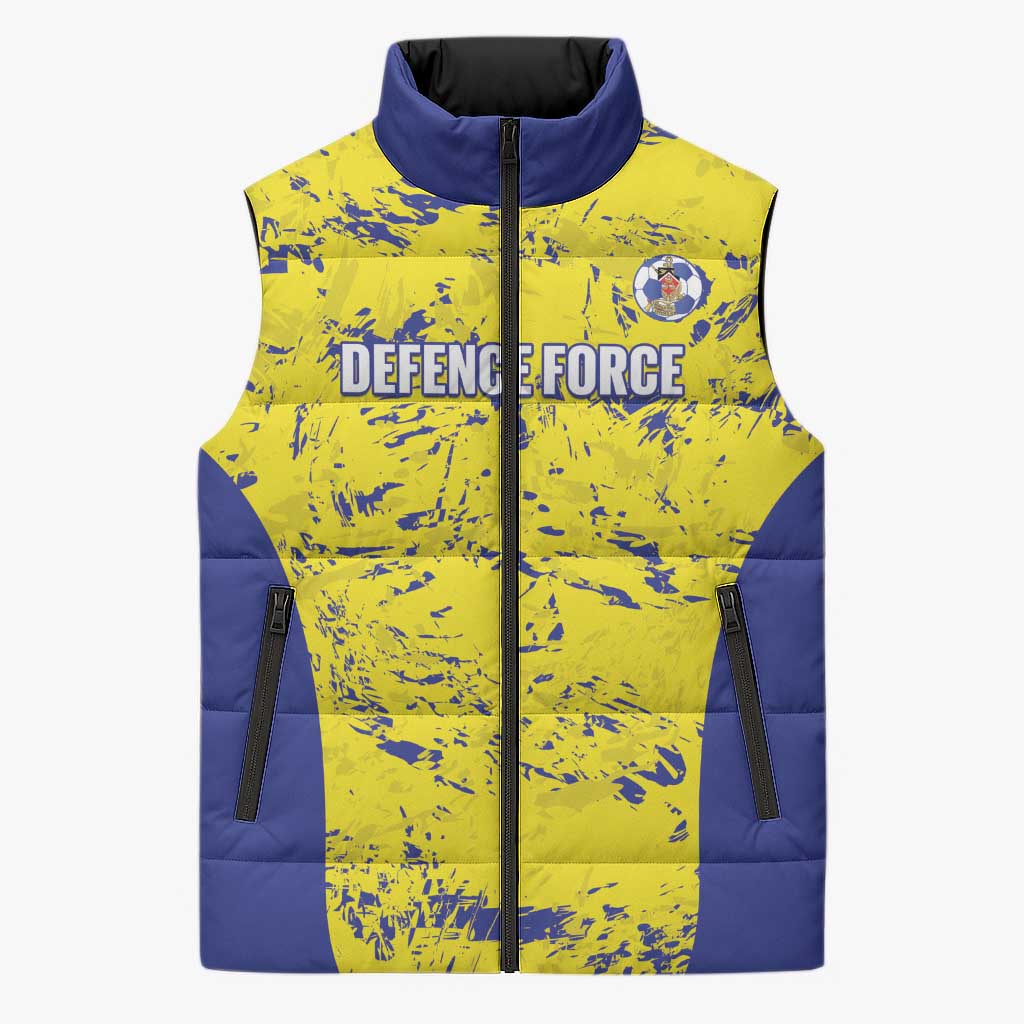 Defence Force Trinidad and Tobago Football Custom Sleeveless Puffer Jacket Go Teteron Boy Grunge Vibe - Wonder Print Shop