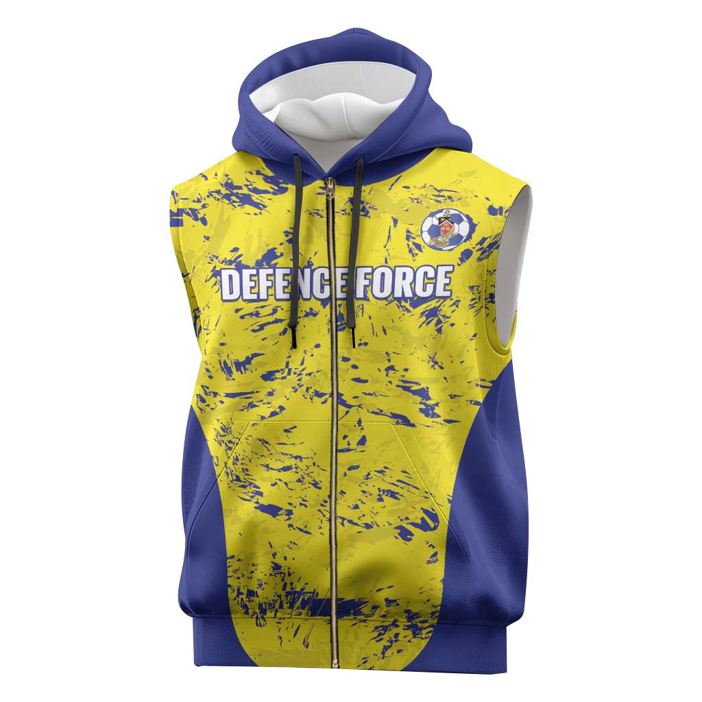 Defence Force Trinidad and Tobago Football Custom Sleeveless Zip Hoodie Go Teteron Boy Grunge Vibe - Wonder Print Shop
