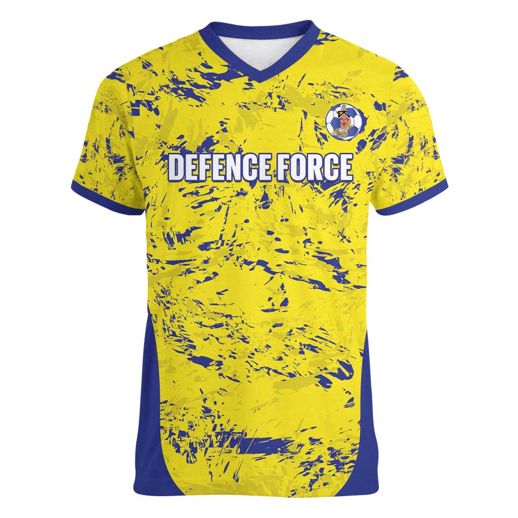 Defence Force Trinidad and Tobago Football Custom Women V-Neck T-Shirt Go Teteron Boy Grunge Vibe - Wonder Print Shop