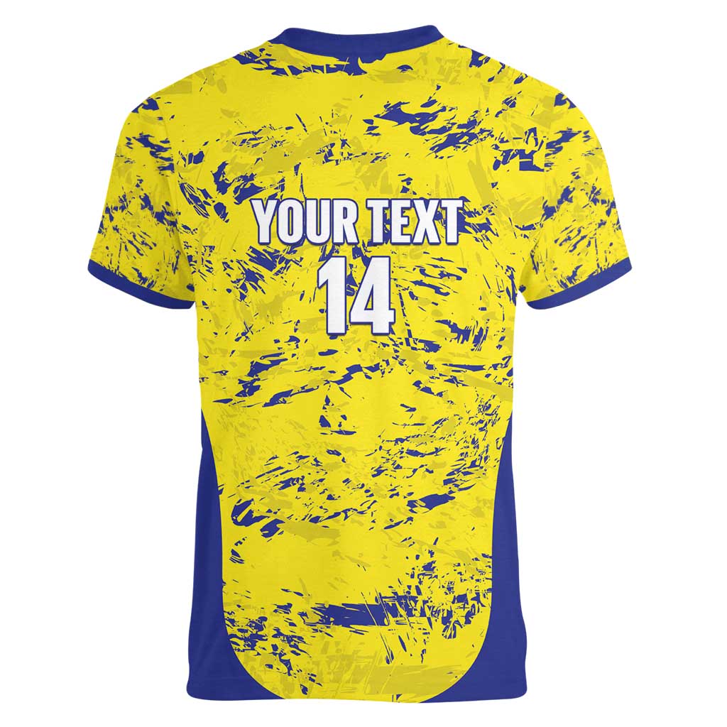 Defence Force Trinidad and Tobago Football Custom Women V-Neck T-Shirt Go Teteron Boy Grunge Vibe - Wonder Print Shop