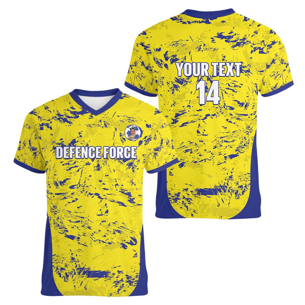 Defence Force Trinidad and Tobago Football Custom Women V-Neck T-Shirt Go Teteron Boy Grunge Vibe - Wonder Print Shop