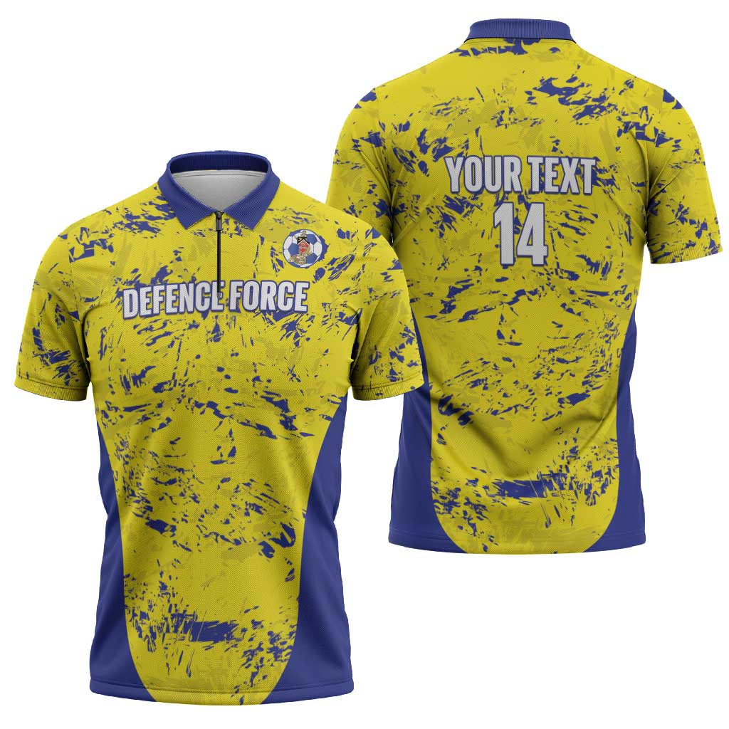 Defence Force Trinidad and Tobago Football Custom Zipper Polo Shirt Go Teteron Boy Grunge Vibe - Wonder Print Shop