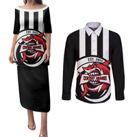 Central Trinidad and Tobago Football Custom Couples Matching Puletasi and Long Sleeve Button Shirt Come On Sharks Est 2012 - Wonder Print Shop