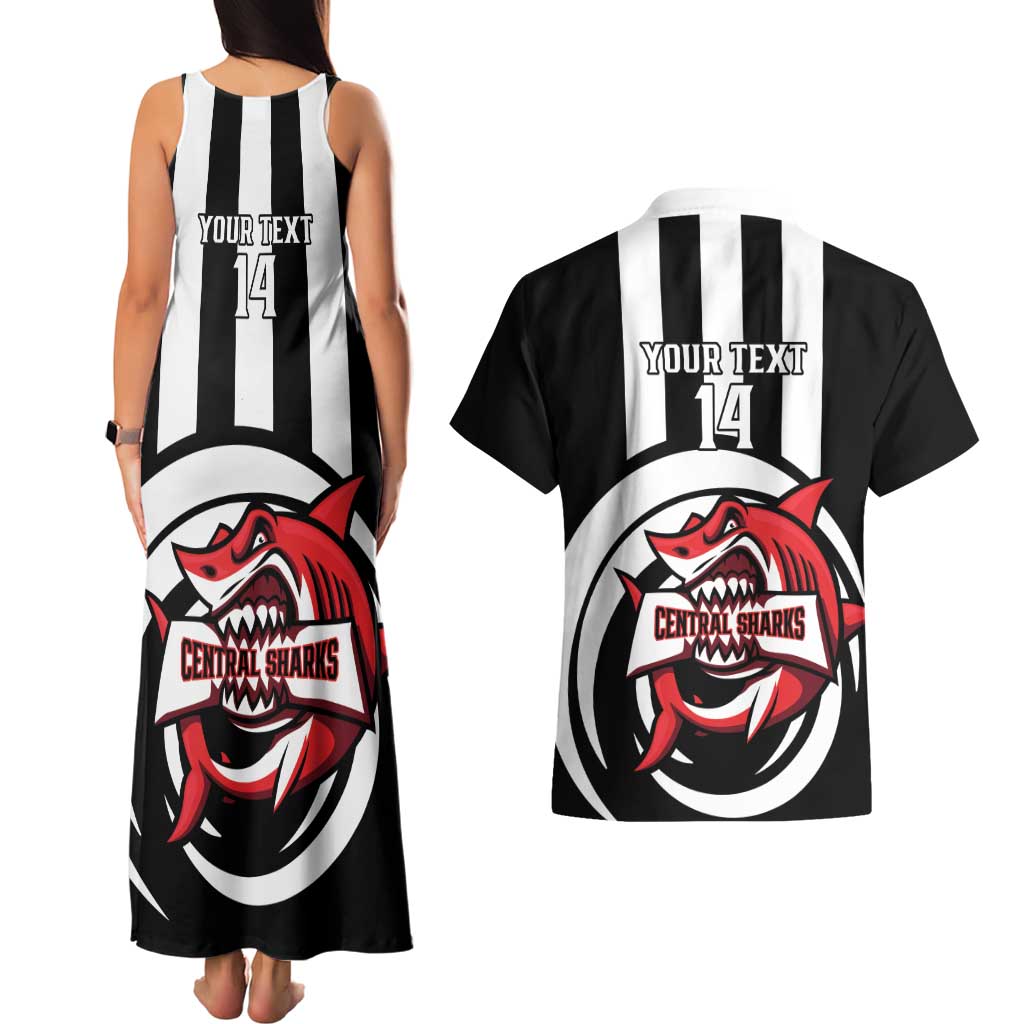 Central Trinidad and Tobago Football Custom Couples Matching Tank Maxi Dress and Hawaiian Shirt Come On Sharks Est 2012 - Wonder Print Shop