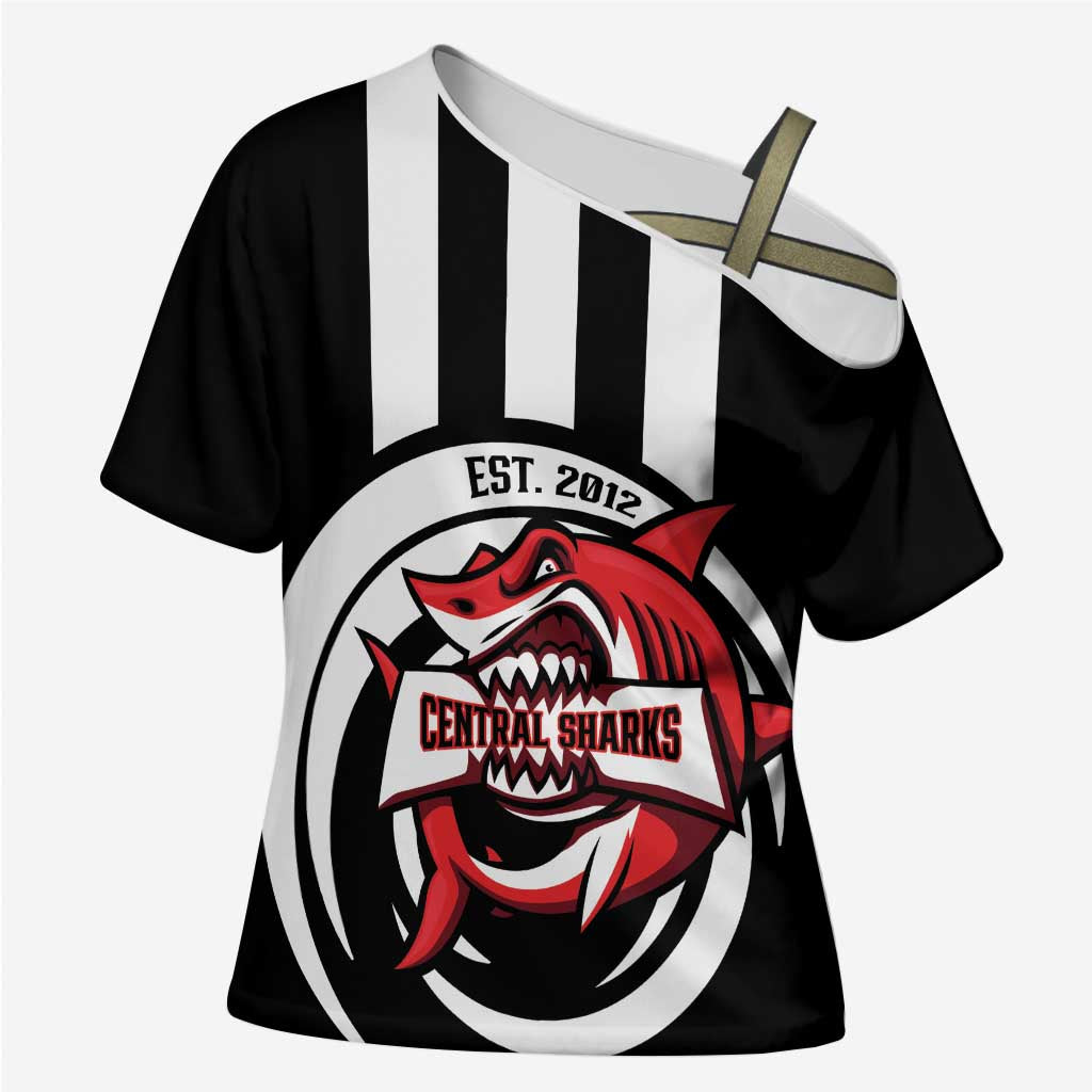 Central Trinidad and Tobago Football Custom Cross Shoulder Shirt Come On Sharks Est 2012 - Wonder Print Shop