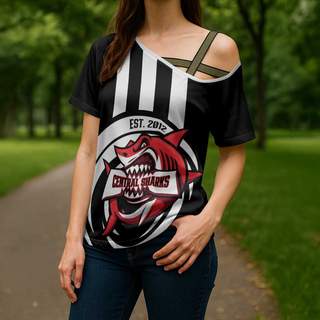 Central Trinidad and Tobago Football Custom Cross Shoulder Shirt Come On Sharks Est 2012 - Wonder Print Shop