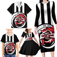 Central Trinidad and Tobago Football Custom Family Matching Long Sleeve Bodycon Dress and Hawaiian Shirt Come On Sharks Est 2012 - Wonder Print Shop