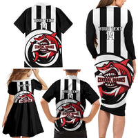 Central Trinidad and Tobago Football Custom Family Matching Long Sleeve Bodycon Dress and Hawaiian Shirt Come On Sharks Est 2012 - Wonder Print Shop