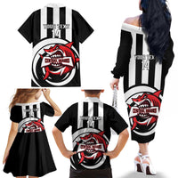 Central Trinidad and Tobago Football Custom Family Matching Off The Shoulder Long Sleeve Dress and Hawaiian Shirt Come On Sharks Est 2012 - Wonder Print Shop