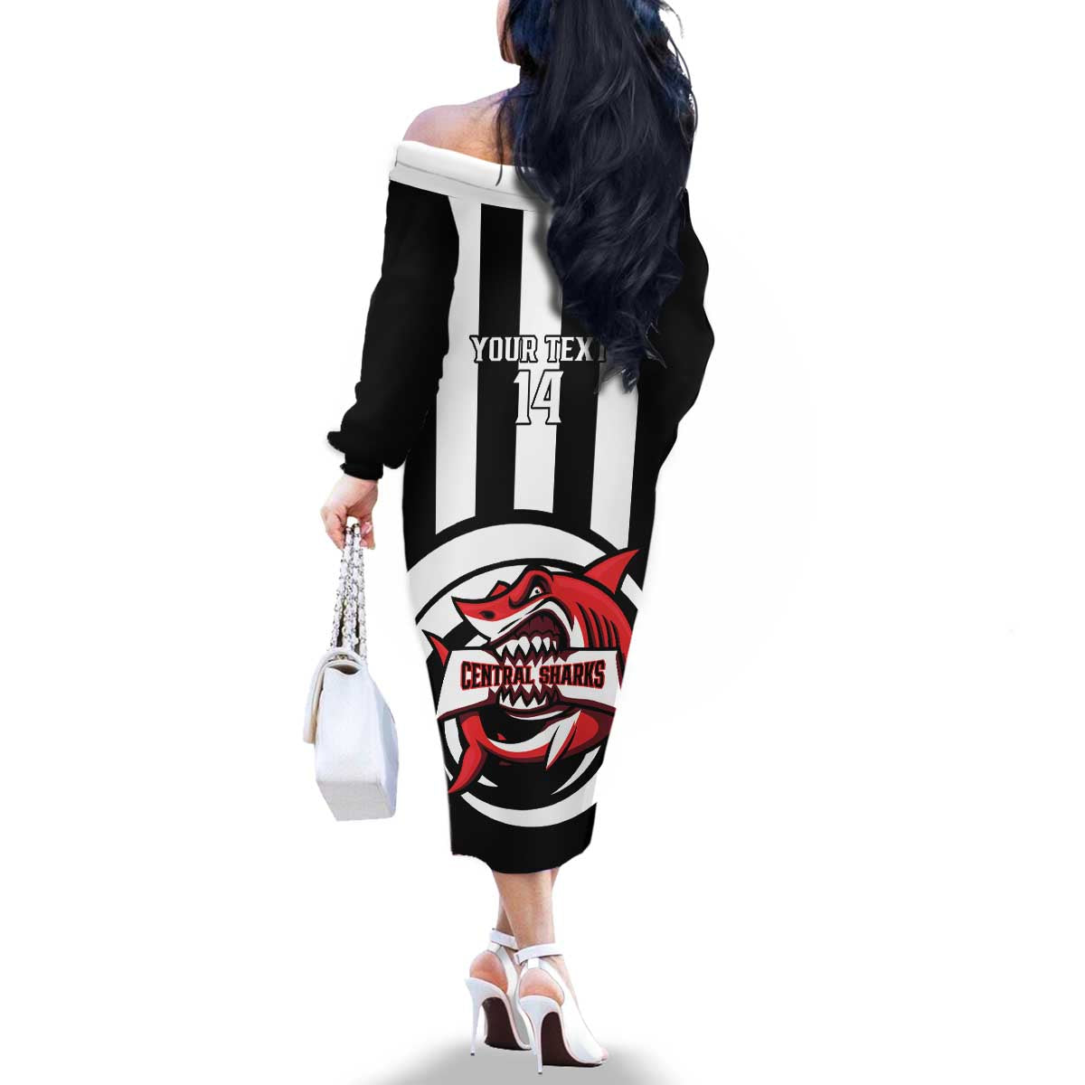 Central Trinidad and Tobago Football Custom Family Matching Off The Shoulder Long Sleeve Dress and Hawaiian Shirt Come On Sharks Est 2012 - Wonder Print Shop