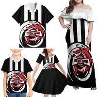 Central Trinidad and Tobago Football Custom Family Matching Off Shoulder Maxi Dress and Hawaiian Shirt Come On Sharks Est 2012 - Wonder Print Shop