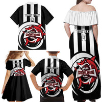 Central Trinidad and Tobago Football Custom Family Matching Off Shoulder Maxi Dress and Hawaiian Shirt Come On Sharks Est 2012 - Wonder Print Shop