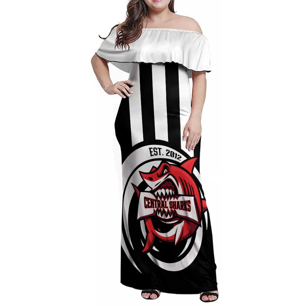 Central Trinidad and Tobago Football Custom Family Matching Off Shoulder Maxi Dress and Hawaiian Shirt Come On Sharks Est 2012 - Wonder Print Shop